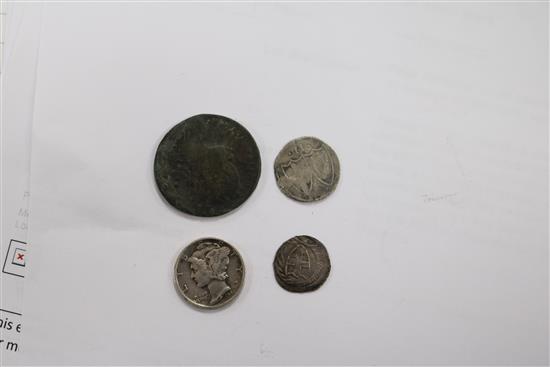A quantity of assorted coins including Victorian crowns.